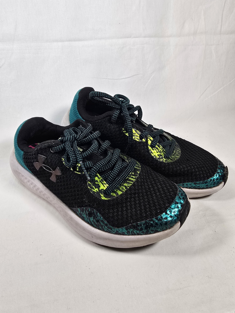 Under Armour Kids' Black & Teal Athletic Sneakers